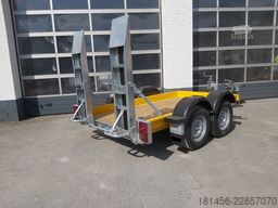 trailershop Baumaschinen Bagger Anhänger mit höhenverstellbarer Deichsel Nutzlast 1850kg
