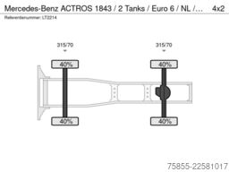 Mercedes-Benz ACTROS 1843 / 2 Tanks / Euro 6 / NL / 760.000 KM