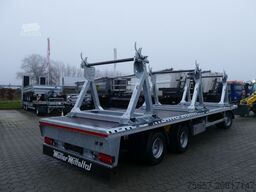 MÜLLER-MITTELTAL 3-achs Plateu Anhänger, mit 3 Kabelböcken