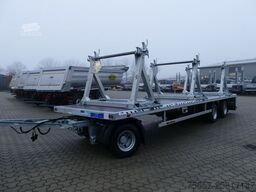 MÜLLER-MITTELTAL 3-achs Plateu Anhänger, mit 3 Kabelböcken