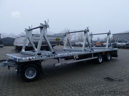 MÜLLER-MITTELTAL 3-achs Plateu Anhänger, mit 3 Kabelböcken