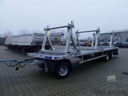 MÜLLER-MITTELTAL 3-achs Plateu Anhänger, mit 3 Kabelböcken