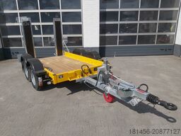 trailershop Baumaschinen Bagger Anhänger mit höhenverstellbarer Deichsel Nutzlast 1850kg