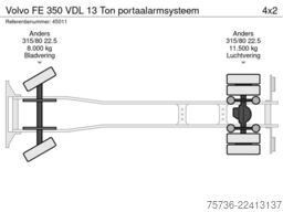 Volvo FE 350 VDL 13 Ton portaalarmsysteem