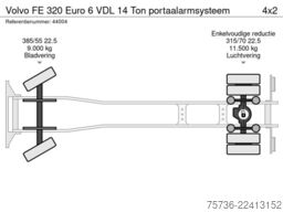 Volvo FE 320 Euro 6 VDL 14 Ton portaalarmsysteem
