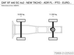 DAF XF 440 SC 4x2 - NEW TACHO - ADR FL - PTO -  EUR...