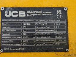 JCB S3246E Electric, 12m Working Height, 320kg Capacit