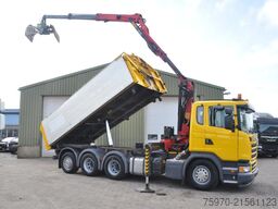 Scania G450 8X4 KIPPER + PALFINGER KRAAN