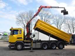 Scania G450 8X4 KIPPER + PALFINGER KRAAN