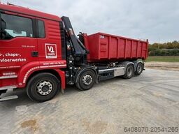 MAN met kraan en container HIAB TGS 500 8x4