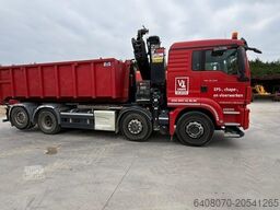 MAN met kraan en container HIAB TGS 500 8x4