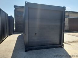 20 Fuß Container mit Sektionaltor Garage Anthrazit / Container mit Rolltor / NEU