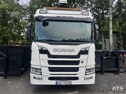 Scania G410 6x2 Hooklift Truck with Machine Flatbed – CNG