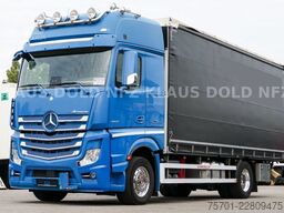 Flatbed truck with tarp MERCEDES-BENZ Actros 1863 Pritsche Plane Retarder LBW Euro 6