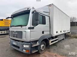 MAN TGL 12.210 4x2 box truck with full side opening