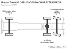 Renault T440 6X2 OPRIJWAGEN/MACHINERYTRANSPORTER/MACHIN...