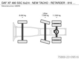 DAF XF 480 SSC 6x2/4 - NEW TACHO - RETARDER - 816 T...