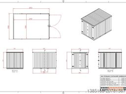 Elipo® Container RAL7016 Materialcontainer 3m x 2m NEU
