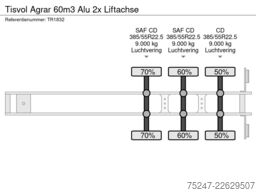 Tisvol Agrar 60m3 Alu 2x Liftachse
