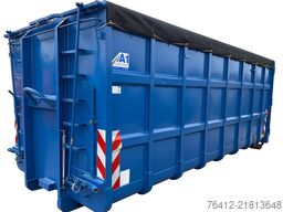 A1 Container Normbehälter 31 m³ Klappnetz - 2x Querspanten - RAL 5010 Enzianblau ? Abrollcontainer