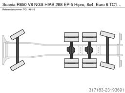 Scania R650 V8 NGS HIAB 288 EP-5 Hipro, 8x4, Euro 6