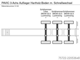PAVIC 3-Achs Auflieger Hartholz-Boden m. Schnellwechsel