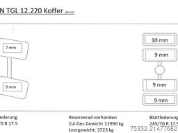 MAN TGL 12.220 Koffer 7m Schalter Klima Ahk