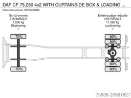 DAF CF 75.250 4x2 WITH CURTAINSIDE BOX & LOADING PL...
