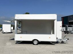 Blyss H15362HN | WEISS 360X203X230CM 1500KG VERKAUFSANHÄNGER | 2X VERKAUFSKLAPPE