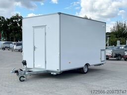 Blyss H18422HN | WEISS 420X223X230CM 1800KG VERKAUFSANHÄNGER | 2X VERKAUFSKLAPPE