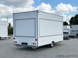 Blyss H18422HN | WEISS 420X223X230CM 1800KG VERKAUFSANHÄNGER | 2X VERKAUFSKLAPPE