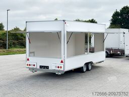 Blyss H25522HTN | WEISS 520X223X230CM 2500KG VERKAUFSANHÄNGER | 2X VERKAUFSKLAPPE