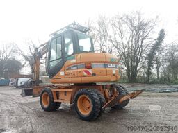 Case WX95 with 4 excavator buckets and forks