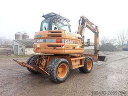 Case WX95 with 4 excavator buckets and forks