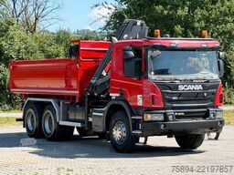 SCANIA P 410 Kipper 4,95m * KRAN/FUNK + BORDMATIC *6x4