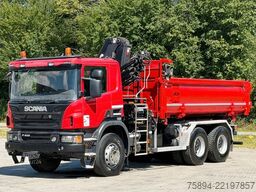 SCANIA P 410 Kipper 4,95m * KRAN/FUNK + BORDMATIC *6x4