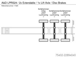 A&D LPRS24 / 2x Extendable / 1x Lift Axle / Disc Br...