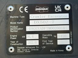 DOOSAN DX 50 Z-7 5.4T - *FULL HYDR - *CENTRAL GREASING...