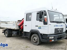 Camion ribaltabile trilaterale MAN 12.180 LE BB 4x2, DOKA, Palfinger PKG 7001