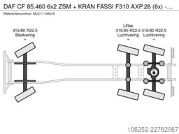 DAF CF 85.460 6x2 ZSM + KRAN FASSI F310 AXP.26 (6x)...