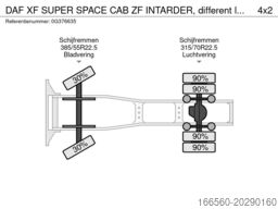 DAF XF SUPER SPACE CAB ZF INTARDER, different locat...
