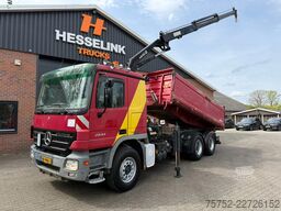 Mercedes-Benz Actros 2644 L 6X4 3 Zijden kipper + MKG Kraan/C...