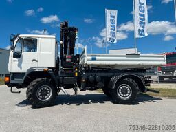 MAN L90 18.284 4x4 LOF Kipper/Kran/47 tkm/HA gelenkt