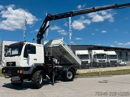 Grue montée sur camion MAN L90 18.284 4x4 LOF Kipper/Kran/47 tkm/HA gelenkt