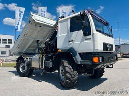 MAN L90 18.284 4x4 LOF Kipper/Kran/47 tkm/HA gelenkt