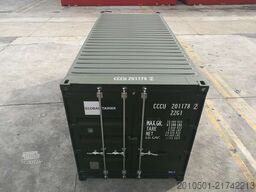 20 Fuß Seecontainer / Neucontainer Flaschengrün RAL 6007 / Materiallager/