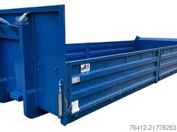 A1 Container STAHL-Kippaufbau 12 m³ - Pendelklappe abklappbar - Zurrösen - RAL 5010 Enzianblau