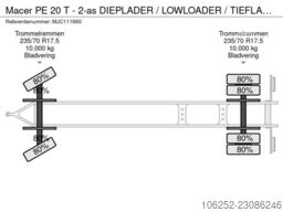 Macer PE 20 T - 2-as DIEPLADER / LOWLOADER / TIEFLADE...
