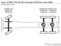 Iveco X-WAY 570 6x4 BL  Kurzholz-LKW Kran nach Wahl