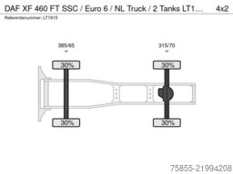 DAF XF 460 FT SSC / Euro 6 / NL Truck /  2 Tanks